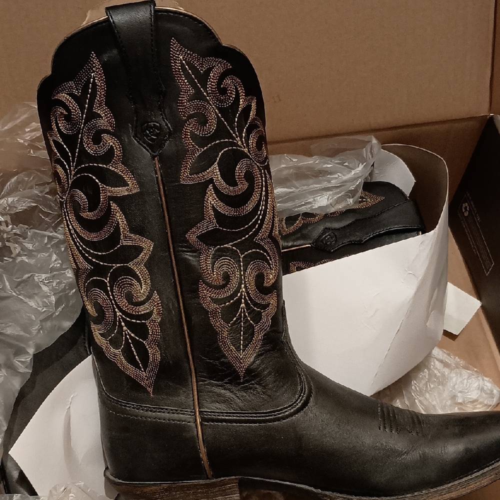 Ariat Black and Brown Heeled Boots